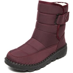 Winter warme Baumwollschuhe Outdoor wasserdichte rutschfeste Damenstiefel 36 rot
