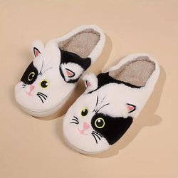 Niedliche Cartoon-Hausschuhe in Katzenform für Damen, bequem mit einer weichen, rutschfesten Sohle. 40-41 schwarz