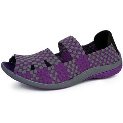Frauen Flache Sandalen Schuhe Frauen Gewebte Schuhe Flache Schuhe Flip-Flops Frauen Multi Farben Sandale Femme 40 violett