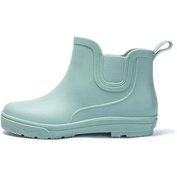 Modische Regenstiefel für Damen, kurze Röhre, Wasserschuhe, vier Jahreszeiten, Arbeitsschuhe in Röhre, wasserdicht, rutschfest, verschleißfest, Regenstiefel 39 grün