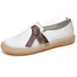 Damenschuhe für Frühling und Herbst, flache weiße Schuhe, rutschfeste Schuhe mit weicher Sohle, für Schwangere, Tragen Sie eine Pedal-Beanie-Schuhe, bequeme, lässige Mutterschuhe 35