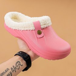 Große Größe 35-47 Mode Frauen Winter Hausschuhe Indoor Schlafzimmer Männer und Frauen Warme Schuhe Outdoor Wasserdichte Nicht-slip hausschuhe 38 rosa