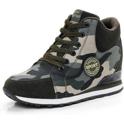 Damen-Sneaker aus Segeltuch, atmungsaktiv, höhenvergrößernd, Freizeitschuhe mit Tarnmuster 35 camouflage
