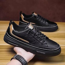Herrenschuhe, Frühlingsschuhe, koreanische Trend-Lederschuhe, Herren-Sportschuhe, weiße Sommer-Freizeitschuhe 39 schwarz