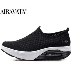 Damenmode Atmungsaktive Shake-Schuhe Lässige Sneakers Fitnessschuhe (EU-Größe: 35-42) 37 schwarz
