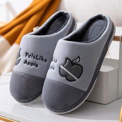 Baumwollpantoffeln Herren Winter Home Indoor Warm Rutschfeste Dicke Unterseite Wildleder Baumwollschuhe 39