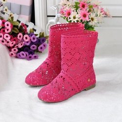 Spitze Hohl Stiefel Schuhe Atmungsaktiv Stricken Linie Mesh Koreanische Hohe Sommer Frauen Stiefel Knie Hohe Damen Schuhe 38 rosa