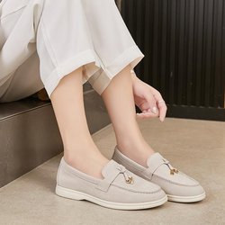 2023 Slip-On-Loafer aus echtem Leder für Damen: Bequeme, weiche Sohle, vielseitige Freizeitschuhe 38