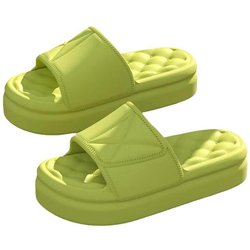 Dicke Plattform Badezimmer Hausschuhe Männer Frauen Mode Weiche Sohle EVA Indoor Slides Frau Sandalen Sommer Outdoor Rutschfeste Flip-Flops 38-39 grün
