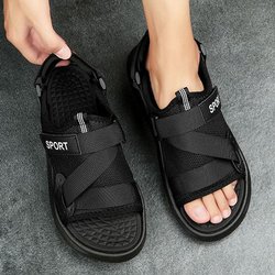 WTEMPO Anti Slip Sandalen Männer Dual Zweck Dicke Sohle Erhöhen Komfortable Vielseitig Anti Geruch Weiche Sohle Sport Strand Schuhe Dropshipping Großhandel 39 schwarz