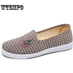 Flache Freizeitschuhe Damen Karomuster Atmungsaktive Sneakers Damen Atmungsaktive Leichte Slipper Loafers Schuhe Damen Zapatillas Mujer 41 kaffeebraun