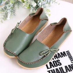 Damen-Plattformschuhe, echtes Leder, Mutter-Schuhe, Schnürung, verstellbare Dichtheit, Retro, bequemes Gehen, rutschfest, großer Schuh 39 armee grüne