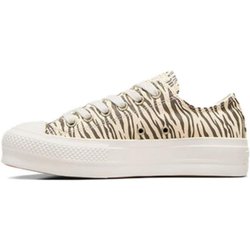 Converse Chuck Taylor All Star Lift Low Zebra-Print Damen Sneakers Creme Egret Engine-Smoke A10959C 39
