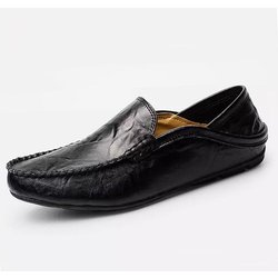 Herren Halbschuhe aus echtem Leder, Freizeitschuhe für Herren, Mokassins, atmungsaktive Turnschuhe, Herren-Fahrschuhe, bequeme Flats, Übergröße 47 47 schwarz