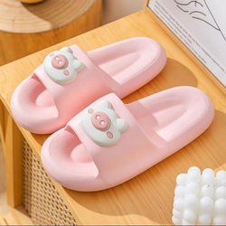 Hausschuhe Weibliche Super Weiche Schwein Kopf Muster Sandalen Sommer Hause Anti-slip Dicken Boden Badezimmer Paar Unten Hausschuhe 40-41 rosa
