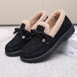 Wintermode Vielseitig mit dicken und warmen Fellschuhen, Einschlupfschuhe 41 schwarz