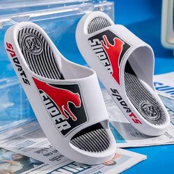Neue Hausschuhe Herren Sommer Sport Outdoor Rutschfeste Paare Home Badezimmer Sandalen und Sport Hausschuhe Herren Flip Flop Slipper 42-43 weiß/rot