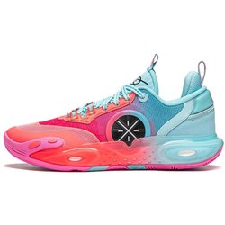 Li Ning All City 12 Mode Vielseitig Rutschfest Abriebfest Leicht Rebound Low-Top Basketballschuhe Kinder Basketballschuhe Rot Blau YKBU020-3 35
