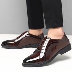 Frühling/Sommer Business Dress Herren Lederschuhe Weiche Sohle Britische Mode Koreanische Version Atmungsaktiv Vielseitig Herrenschuh Trend 45 braun