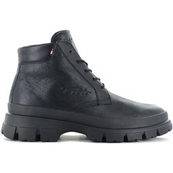 Tommy Hilfiger Warm Chunky Leather Hybrid Boot - Herren Winter Stiefel Leder Schwarz FM0FM03799-BDS ORIGINAL EU 42 UK 8 schwarz