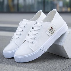 Leinwand Schuhe Weibliche Koreanische Version Alle-spiel Flache Schuhe Sommer Dünne Abschnitt Einzelnen Schuhe Weibliche Studenten Ins Trendy Board schuhe 40 weiß