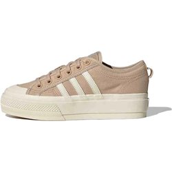 Adidas Originals Nizza Platform Bequeme Vielseitige Rutschfeste Langlebige Low-Top Skateschuhe Unisex Sneaker Hellbraun JQ9150