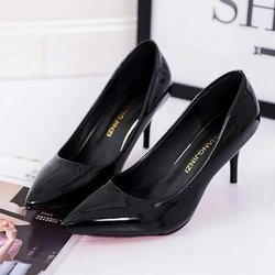 Damenschuhe Spitzschuh Pumps Lackleder High Heels Schuhe Hochzeitsschuhe 38 schwarz