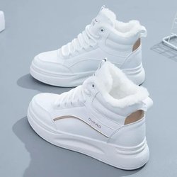 Wollfleece-Schuhe Damen Anti-Kälte-Warme Sportschuhe Winter-Baumwollschuhe Stiefeletten Damen Verdickte warme Schneestiefel 38