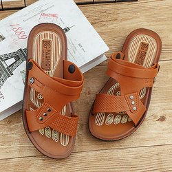 Sandalen Herren Sommer Neue offene Jugend-Strandschuhe Dual-Use-Strandsandalen und Hausschuhe Rutschfeste Herrensandalen 35