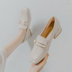 Weiche Lederschuhe im britischen Stil für Damen, dicke Einzelschuhe aus Leder für Damen, die zur Arbeit gehen und Retro-Lederschuhe im britischen Stil tragen 40