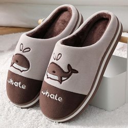 Winter Unisex Indoor Baumwollpantoffeln Dickbesohlte rutschfeste Hausschuhe für den Haushalt Paar Warme dicke Plüschpantoffeln 36-37