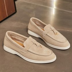 2023 Slip-On-Loafer aus echtem Leder für Damen: Bequeme, weiche Sohle, vielseitige Freizeitschuhe 39