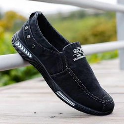 Denim Herren Canvas Schuhe Slip On Sneakers Männlich für den Sommer 2024 Neue Outdoor Driving Mokassins Trendy Vintage Loafers Schuhe für Männer 44 schwarz
