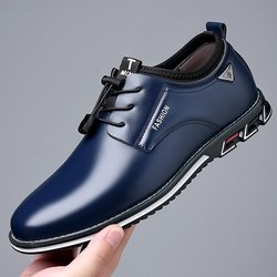 Herren-Lederschuh, lässige Golfschuhe, Herren-Sportschuhe, atmungsaktive Anti-Rutsch-Schuhe, leichte Sportschuhe 45 blau