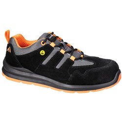 Portwest Unisex Erwachsene S1 ESD SR FO Rindsveloursleder Zehenschutzkappe aus Verbundmaterial Sicherheits-Sneaker 4 UK orange/schwarz