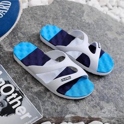 Herren-Outdoor-Sandalen und Hausschuhe für Sommerpaare, Zuhause, rutschfeste Sandalen mit dicken Sohlen, für den Innenbereich, Herren-Badezimmer, Damen-Hausschuhe 41 blau