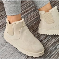 Frauen Schnee Stiefel Slip-on Feste Warme Plüsch Plus Größe Mode Weibliche Ankle Boot Frauen Bequeme Winter Im Freien Dame baumwolle Schuhe 40 weiß