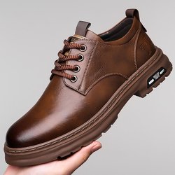 Herren Retro Leder Schnürschuhe - Handgefertigt, Weiche Sohle, Atmungsaktiv, Business Casual 44 braun