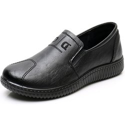 Damenschuhe aus echtem Leder, Freizeitschuhe für den Herbst, Halbschuhe für Damen, klassische Nähschuhe, runde Zehenpartie, Außenschuhe für Damen 41 schwarz