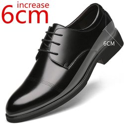Größer machende Schuhe für Herren, die größer machen, 6 cm, unsichtbare Einlegesohle für den täglichen Gebrauch, größere Hochzeitsschuhe für Herren 42