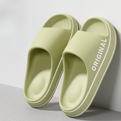 Sommer-Hausschuhe für Herren und Damen, EVA, weiche Unterseite, Wolkenrutschen, leichte Strandschuhe, männlich, geeignet für drinnen und draußen 36-37 grün