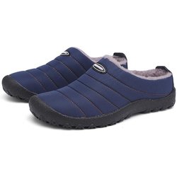 Winter Männer Hausschuhe Baumwolle Plus Pelz Schuhe Frauen Schnee Im Freien Warme Pelz Turnschuhe Nicht-slip Warme Pelzigen Schuhe Dicke plattform Winter Rutschen 44 blau