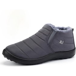 Wasserdichte Winterstiefel für Damen und Herren Schneestiefel Stiefeletten Warme Partnerschuhe 42 grau