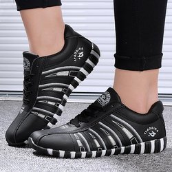 Damen-Turnschuhe, Sportschuhe, Damen, gestreift, zum Schnüren, zum Laufen, Freizeitschuhe, Damen-Turnschuhe, Größe 35–41 40 schwarz
