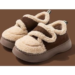 Winter Frauen Kurze Plüsch Warme Schnee Stiefel Casual Schuhe Wildleder Pelz Chelsea Stiefeletten Wohnungen Plattform Damen Hausschuhe Botas 36-37 kaffeebraun