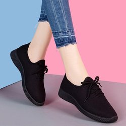 Damenschuhe Modische atmungsaktive Sportschuhe rutschfeste leichte Laufschuhe Stoffschuhe für Männer und Frauen 39 schwarz