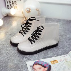 Damen Jelly Transparente rutschfeste Regenstiefel wasserdichte Schuhe Regenstiefel Damen Kurzschlauch Sommer Gummischuhe Überschuhe Student Wasserstiefel 38