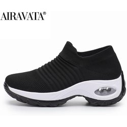 Damenmode Freizeitschuhe Erhöhte Shake-Schuhe Luftkissen Atmungsaktive rutschfeste Turnschuhe 40 schwarz/weiß
