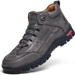 Handgemachte Spaltlederstiefel Herrenschuhe Bequeme Stiefeletten für Männer Freizeitschuhe Große Werkzeugschuhe 43