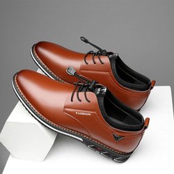 Herrenmode Freizeitschuhe aus Leder, Business-Anzug, Freizeitschuhe im britischen Stil 42 braun